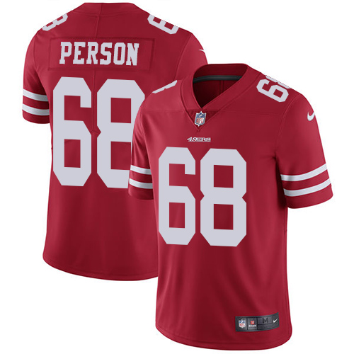 San Francisco 49ers Limited Red Men Mike Person Home NFL Jersey 68 Vapor Untouchable